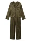 Twinset Mannish Jacquard Pyjama Set In Green