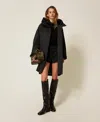 Twinset Manteau En Drap Et Satin Duchesse In Multi