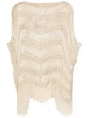 Twinset Crocheted Lamé Cape In Oro