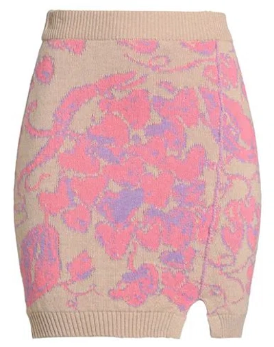Twinset Marco Rambaldi X  Woman Mini Skirt Beige Size M Polyamide, Viscose, Wool, Cashmere In Multi