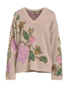Twinset Floral Intarsia-knit Jumper In Brown