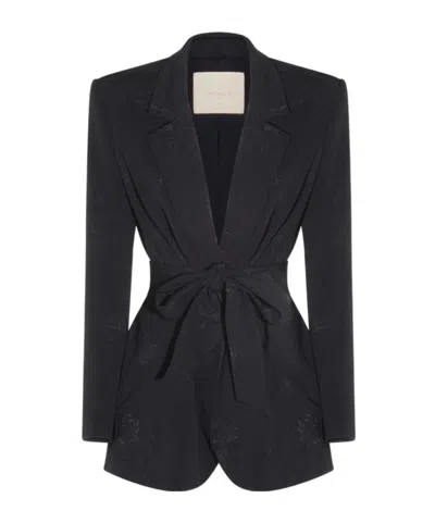 Twinset Matching Embroidered Suit Jacket In Black