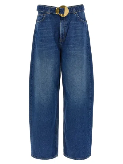 Twinset Maxi Buckle Jeans In Blue