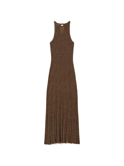 Twinset Maxi Dress In Brown