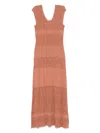 Twinset Twin-set Maxi Dress With Deep V-neckline