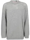 Twinset Maxi Round Neck Sweater In Warm Melange Gray