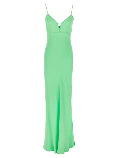TWINSET MAXI SATIN DRESS DRESSES GREEN
