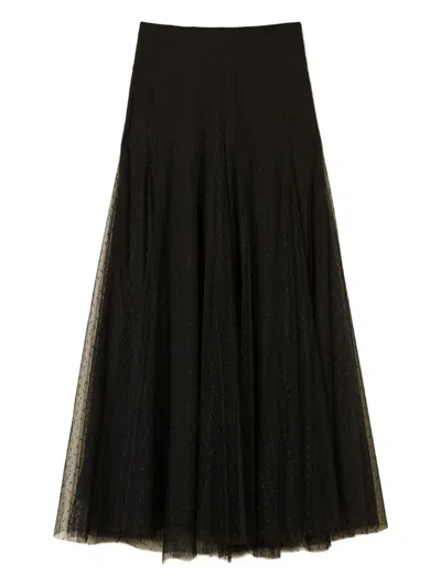 TWINSET TWINSET MAXI SKIRT IN TULLE FABRIC WITH POLKA-DOT PATTERN