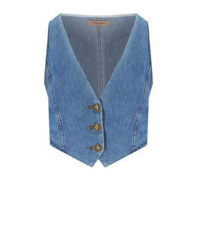 Twinset Medium Blue Denim Waistcoat