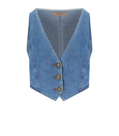 Twinset Medium Blue Denim Waistcoat