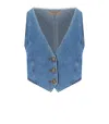 Twinset Medium Blue Denim Waistcoat In Blue