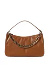 Twinset Medium Chain Leather Shoulder Bag In Brown