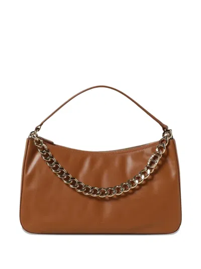 Twinset Medium Chain Leather Shoulder Bag In Brown