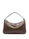 Twinset Medium Liliane Chain-embellished Shoulder Bag In Brown