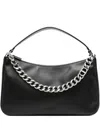 Twinset Twin-set Black Crossbody Bag With Chain Strap In Black