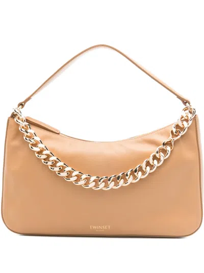 Twinset Medium Liliane Shoulder Bag In Neutral