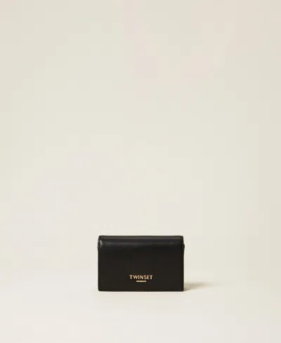 Twinset Portefeuille Moyen Avec Logo In Black