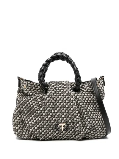 Twinset Mesh-effect Tote Bag In Black