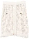 Twinset Mesh-knit Miniskirt In White