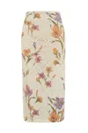 Twinset Floral-print Midi Skirt In St.iris
