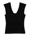 Twinset Twin-set Fitted Black Top With Lace Detailing In Black