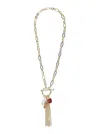 Twinset Metallic Chain-link Necklace With Tassel With Charms