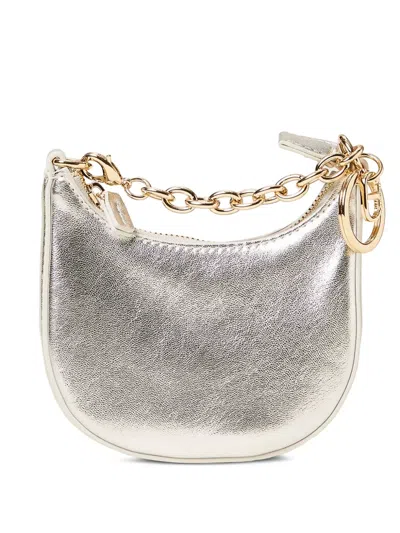 Twinset Metallic Chain Wallet In Silver