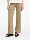 Twinset Metallic Crochet Trousers In Brown