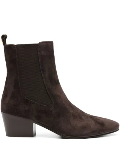 TWINSET MID-CALF SUEDE BOOTS WITH BLOCK HEEL