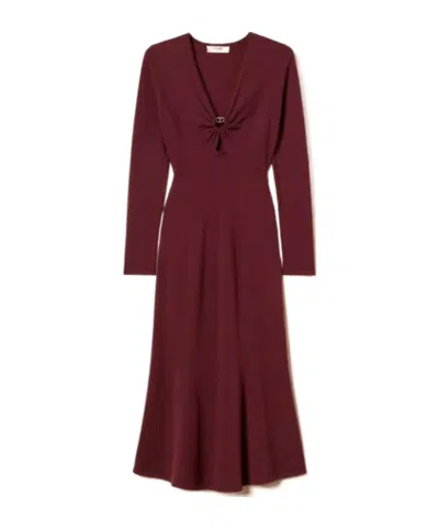 Twinset Mid-length Knitted Dress In Red