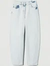 Twinset Mid-rise Barrel Jeans In Blue