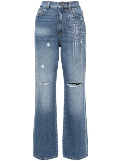 Twinset Mid-rise Straight-leg Jeans In Blue