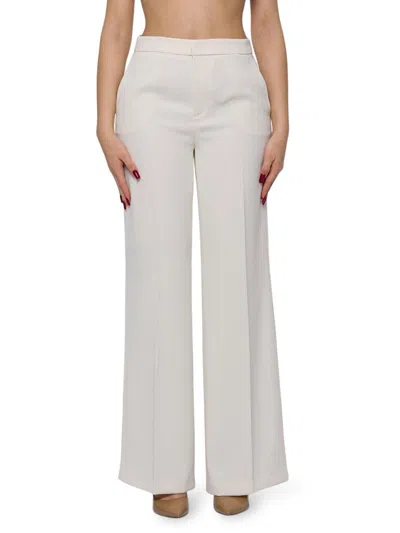Twinset Mid-rise Wide-leg Palazzo Pants  In White