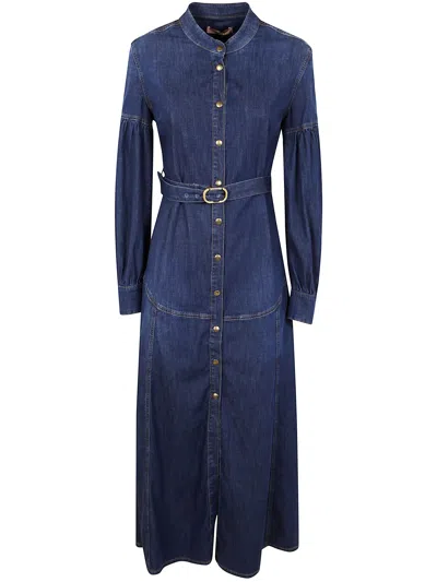 Twinset Midi Dress In Blue