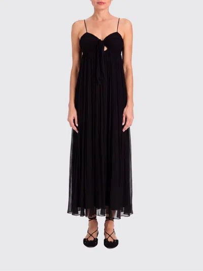 Twinset Midi Dress With Spaghetti Straps In Black