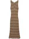 TWINSET MIDI DRESS WITH ZIG ZAG MOTIF WITH SLIT
