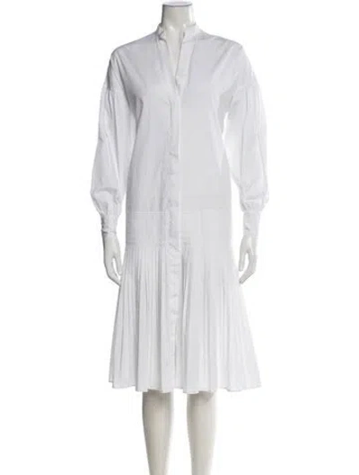 Pre-owned Twinset Midi Length Dress In White