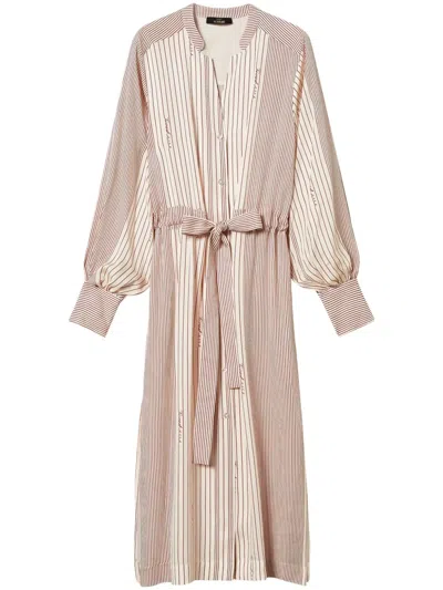 Twinset Midi Satin Shirt Dress In Pink