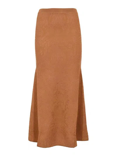 Twinset Midi Skirt In Nude