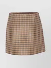 Twinset Midi Skirt With Checkered Pattern And Buttons In Brown