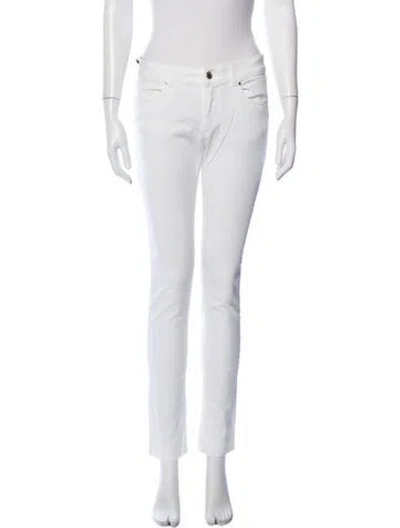 Pre-owned Twinset Mid-rise Skinny Leg Jeans In White