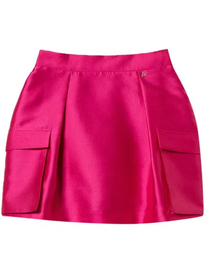 Twinset Mikado Mini Skirt In Pink