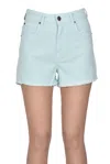Twinset Milano Denim Shorts In Aquamarine