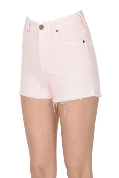 Twinset Milano Denim Shorts In Pale Pink
