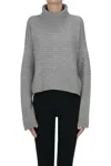 Twinset Milano Embellished Turtleneck Pullover In Gray