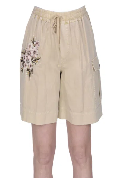 Twinset Milano Embroidered Shorts In Beige