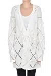 Twinset Milano Emellished Maxi Cardigan In Ivory