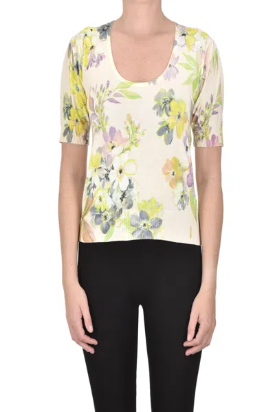 Twinset Milano Flower Print Pullover In Multicoloured