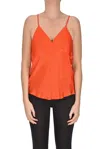 Twinset Milano Jacquard Satin Lingerie Top In Coral