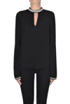 Twinset Milano Jewel Collar Blouse In Black